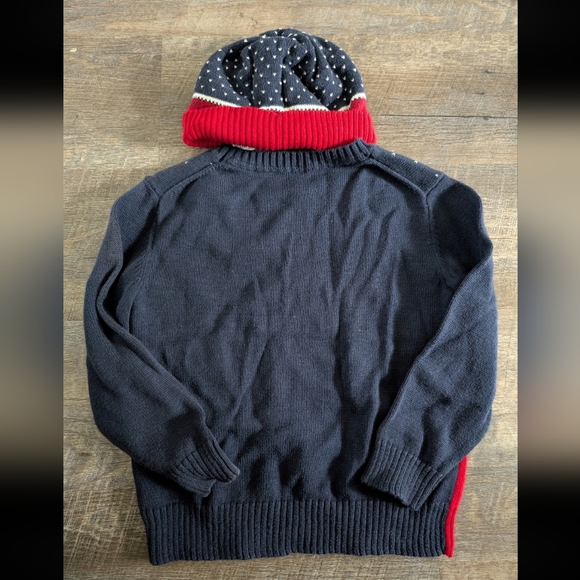 Janie And Jack Boys Train Sweater/Hat Size 3 - Picture 5 of 5